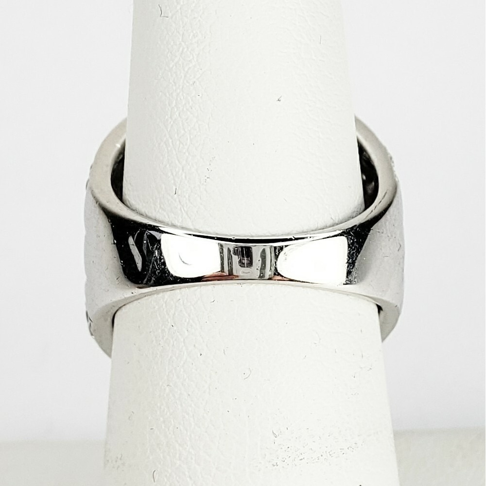 Ross‎ Simons Large Clear Cubic Zirconia CZ Cocktail Ring Black Enamel Size 7 - Picture 4 of 10